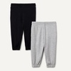 Amazon Essentials Unisex Kids’ Cotton Joggers(Black/Light Grey Heather)