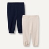 Amazon Essentials Unisex Kids’ Cotton Joggers(Oatmeal Heather/Navy)