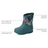 Amazon Essentials Unisex Kids’ Insulated Neoprene Rain Boot(Dark Teal Jungle)