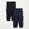 Amazon Essentials Unisex Kids and Toddlers’ Cargo Jogger(Black/Navy)