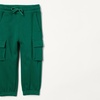 Amazon Essentials Unisex Kids and Toddlers’ Cargo Jogger(Light Grey Heather/Dark Green)