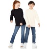 Amazon Essentials Unisex Kids and Toddlers’ Long-Sleeve Organic Cotton Rib Cuff T-Shirt, Pack of 2(Black/Ivory)