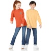 Amazon Essentials Unisex Kids and Toddlers’ Long-Sleeve Organic Cotton Rib Cuff T-Shirt, Pack of 2(Light Orange/Melon Orange Snake)