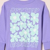 Amazon Essentials Unisex Kids and Toddlers’ Long-Sleeve Organic Cotton Rib Cuff T-Shirt, Pack of 2(Light Purple/Mint Green Flowers)