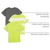 Amazon Essentials Unisex Kids and Toddlers’ Modern Short-Sleeve Cotton T-Shirt, Pack of 3(Charcoal Heather/Lime Green/White Rugby Stripe)