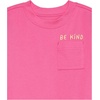 Amazon Essentials Unisex Kids and Toddlers’ Modern Short-Sleeve Cotton T-Shirt, Pack of 3(Dusty Rose/Pink Text Print/White Rugby Stripe)