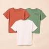 Amazon Essentials Unisex Kids and Toddlers’ Modern Short-Sleeve Cotton T-Shirt, Pack of 3(Ivory/Sage Green/Terracotta)