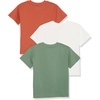 Amazon Essentials Unisex Kids and Toddlers’ Modern Short-Sleeve Cotton T-Shirt, Pack of 3(Terracotta/Sage Green/Ivory)