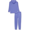 Amazon Essentials Unisex Kids’ and Toddlers’ Modern Sweatsuit Set, 2 Piece Hooded Outfit, Pack of 2(Purple Blue)