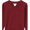 Amazon Essentials Unisex Kids and Toddlers’ Uniform Cotton V-Neck Pullover Knit Sweater(Burgundy Heather)