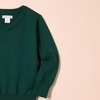 Amazon Essentials Unisex Kids and Toddlers’ Uniform Cotton V-Neck Pullover Knit Sweater(Dark Green Heather)