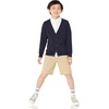 Amazon Essentials Unisex Kids and Toddlers’ V-Neck Cotton Uniform Cardigan Sweaters, Pack of 2(2-pack Navy)