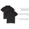 Amazon Essentials boys Short-Sleeve Active Performance Polo Shirts(Black)