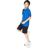 Amazon Essentials boys Short-Sleeve Active Performance Polo Shirts(Cobalt Blue/Grey Space Dye)