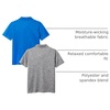 Amazon Essentials boys Short-Sleeve Active Performance Polo Shirts(Cobalt Blue/Grey Space Dye)