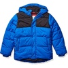 Amazon Essentials Babies, Toddlers, and Boys’ Heavyweight Hooded Puffer Jacket(Black Cobalt Blue Color Block)