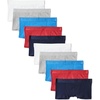 Amazon Essentials Boys’ Cotton Jersey Boxer Brief Underwear(Grey/ Red/ Navy)