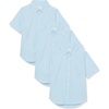 Amazon Essentials Boys’ Uniform Short-Sleeve Woven Stretch Poplin Button-Down Shirts, Pack of 3(Blue)