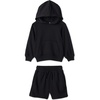Amazon Essentials Boys and Toddlers’ French Terry Hoodie and Shorts Set with Kangaroo Pocket, Multipacks(Black)