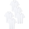 Amazon Essentials Boys and Toddlers’ School Uniform Short-Sleeve Pique Polo Shirts, Breathable Cotton, Button Closure(Bright White Pack)