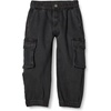Amazon Essentials Boys and Toddlers’ Stretch Denim Cargo Jean with Elastic Waist(Washed Black)