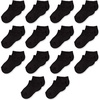 Amazon Essentials Unisex Kids and Toddlers’ Cotton Low Cut Ankle Socks, 14 Pairs(Black)