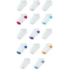 Amazon Essentials Unisex Kids and Toddlers’ Cotton Low Cut Ankle Socks, 14 Pairs(White/White With Color Heel  Toe)