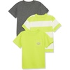 Charcoal Heather/Lime Green/White Rugby Stripe