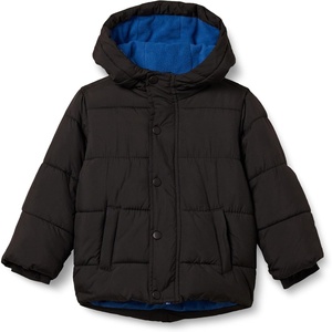 Amazon Essentials Babies, Toddlers, and Boys’ Heavyweight Hooded Puffer Jacket(Black)