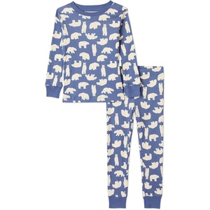 Amazon Essentials Babies, Toddlers and Boys’ Snug-Fit Cotton Rib Pajama Sleepwear Sets, Multipacks(2-piece Polar Bears)