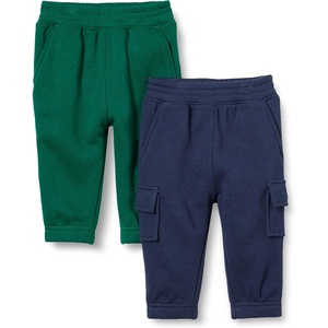 Amazon Essentials Baby Boys’ Cargo Joggers(Green/Navy)