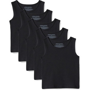Amazon Essentials Boys’ Cotton Jersey Tank Top Undershirt(Black)