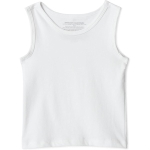 Amazon Essentials Boys’ Cotton Jersey Tank Top Undershirt(White)