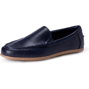Amazon Essentials Boys’ Faux Leather Moc Toe Slip-on Loafers(Navy)
