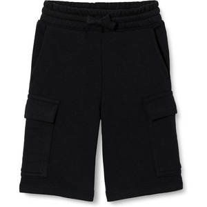 Amazon Essentials Boys’ French Terry Cargo Sweat Shorts, Lounge(Black)