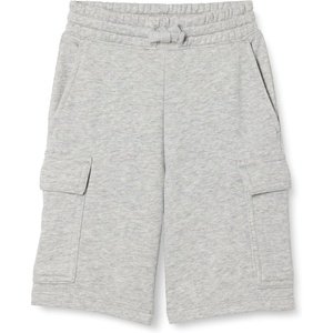Amazon Essentials Boys’ French Terry Cargo Sweat Shorts, Lounge(Light Grey Heather)