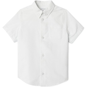 Amazon Essentials Boys’ Short Sleeve Oxford Shirt(White)