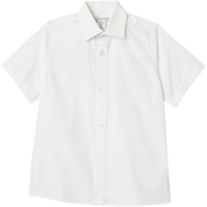 Amazon Essentials Boys’ Short Sleeve Poplin Shirt(Bright White)
