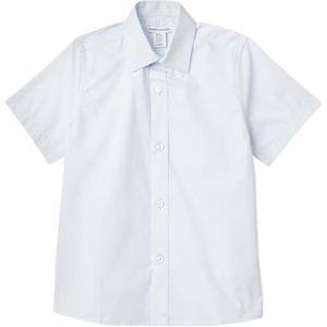Amazon Essentials Boys’ Short Sleeve Poplin Shirt(Light Blue)