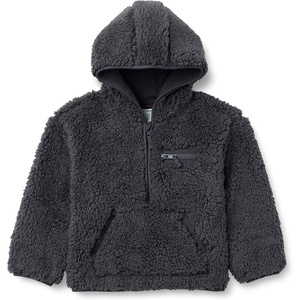 Amazon Essentials Boys and Toddlers’ Half Zip Sherpa Hoodie Sweatshirt with Kangaroo Pocket(Charcoal)