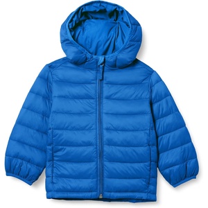 Amazon Essentials Boys and Toddlers’ Lightweight Water-Resistant Packable Hooded Insulated Puffer Jacket(Blue)