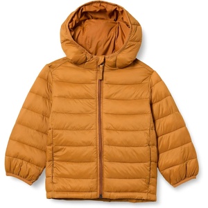 Amazon Essentials Boys and Toddlers’ Lightweight Water-Resistant Packable Hooded Insulated Puffer Jacket(Light Brown)