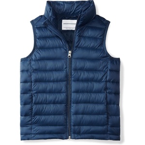 Amazon Essentials Boys and Toddlers’ Lightweight Water-Resistant Packable Hooded Puffer Vest(Navy)