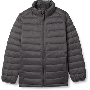 Amazon Essentials Boys and Toddlers’ Lightweight Water-Resistant Packable Puffer Jacket(Dark Grey)