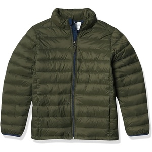 Amazon Essentials Boys and Toddlers’ Lightweight Water-Resistant Packable Puffer Jacket(Olive With Navy)