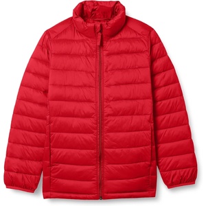 Amazon Essentials Boys and Toddlers’ Lightweight Water-Resistant Packable Puffer Jacket(Red)