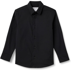 Amazon Essentials Boys and Toddlers’ Long Sleeve Dress Shirt(Black)