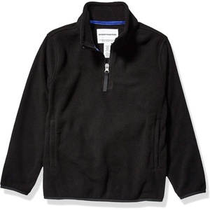 Amazon Essentials Boys and Toddlers’ Long Sleeve Midweight Polar Fleece Quarter-Zip Pullover Jacket(Black)
