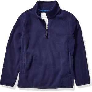 Amazon Essentials Boys and Toddlers’ Long Sleeve Midweight Polar Fleece Quarter-Zip Pullover Jacket(Navy)