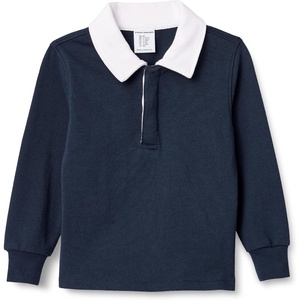 Amazon Essentials Boys and Toddlers’ Long Sleeve Rugby Polo Shirt(Navy)